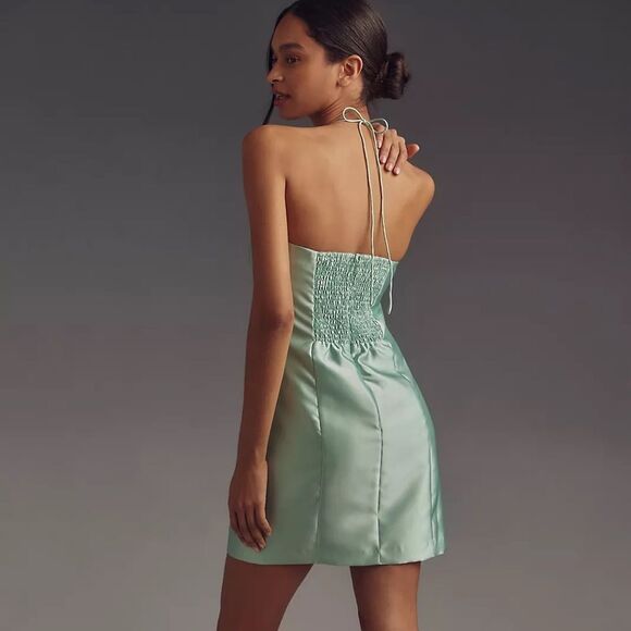 Anthropologie Hutch Bow Halter Slim Mini Dress NWT - Picture 5 of 11